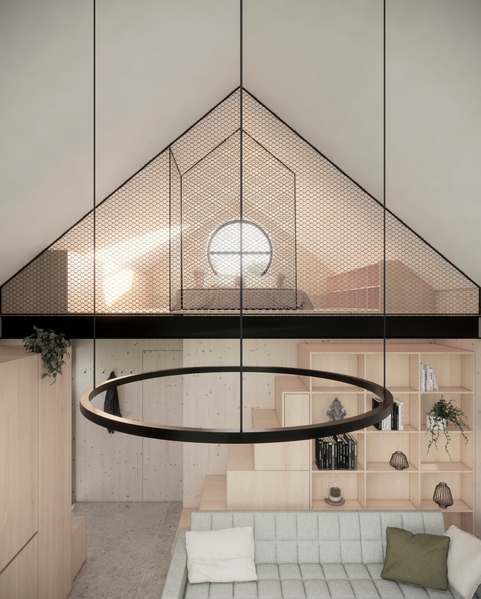 Hideaway modul vizualizace, obývací pokoj zvrchu