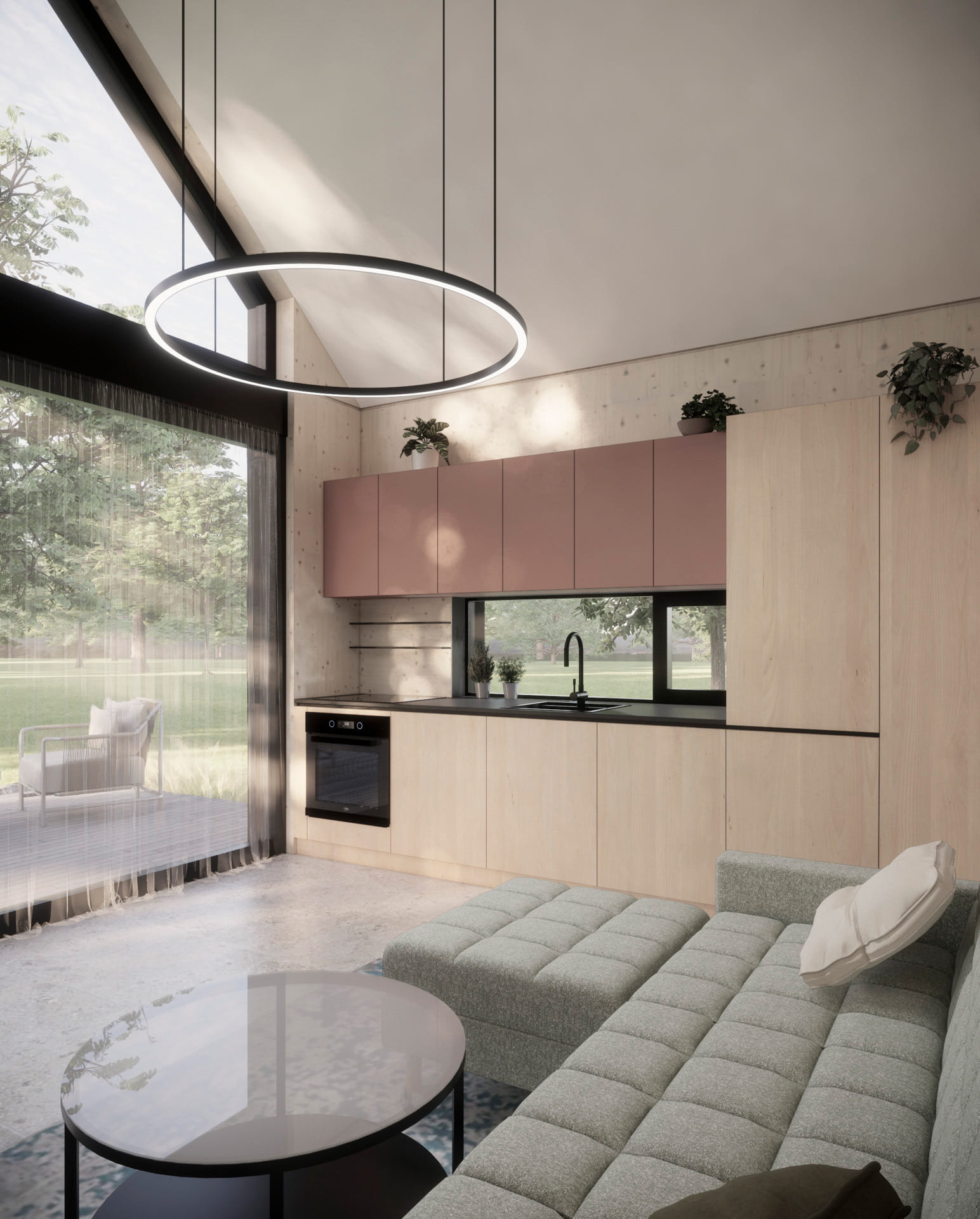 Hideaway modul vizualizace, obývací pokoj