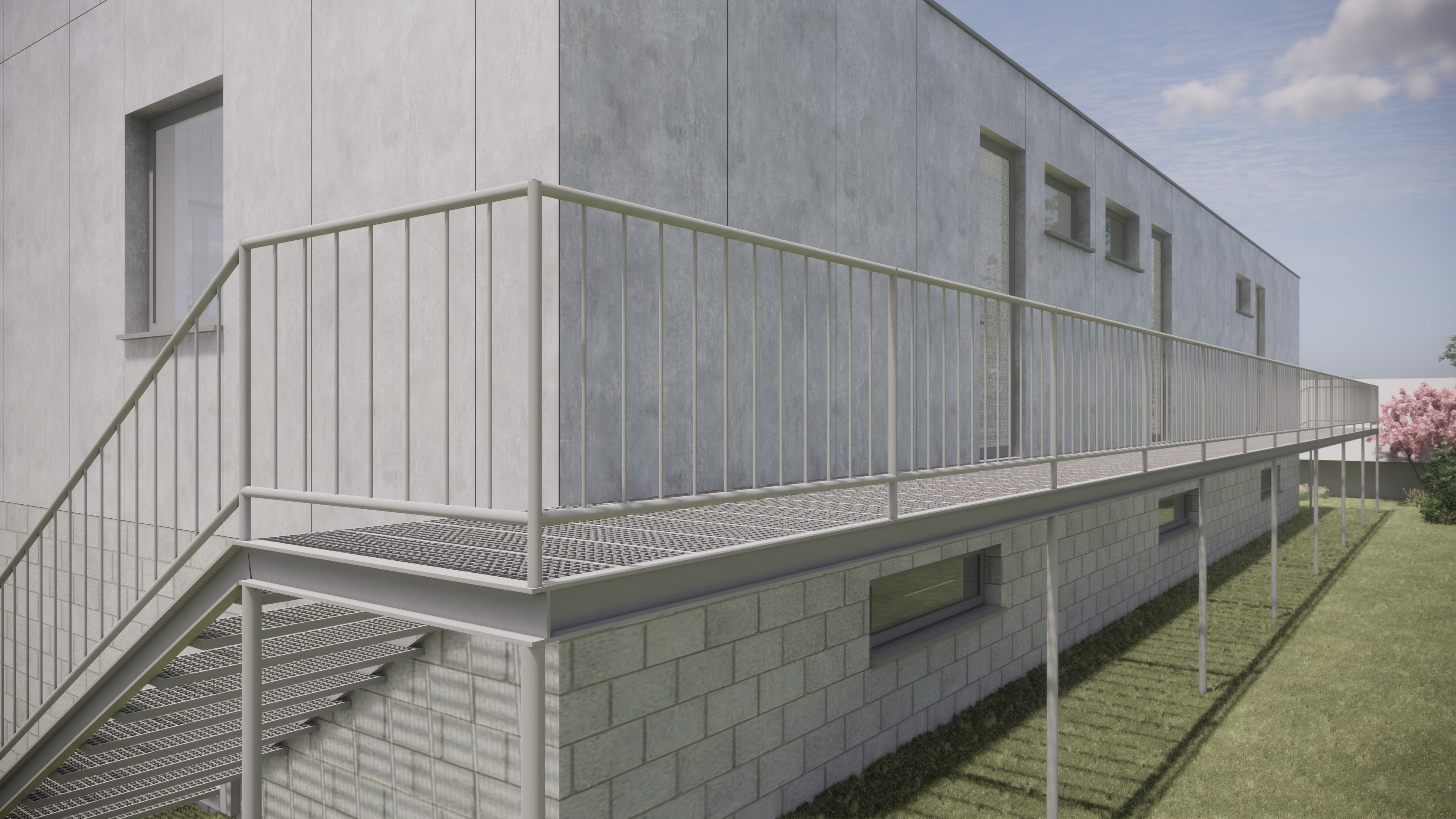 Belvedere tříbytový komplex, zepředu