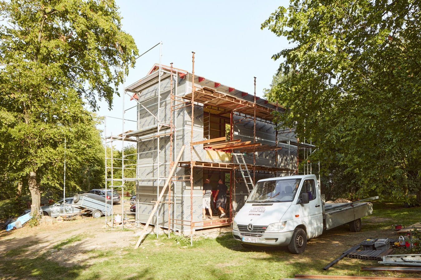 Villa rozestavěná pohled ze strany