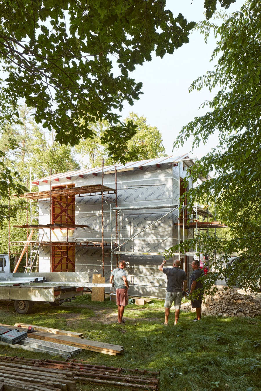 Villa rozestavěná pohled ze strany