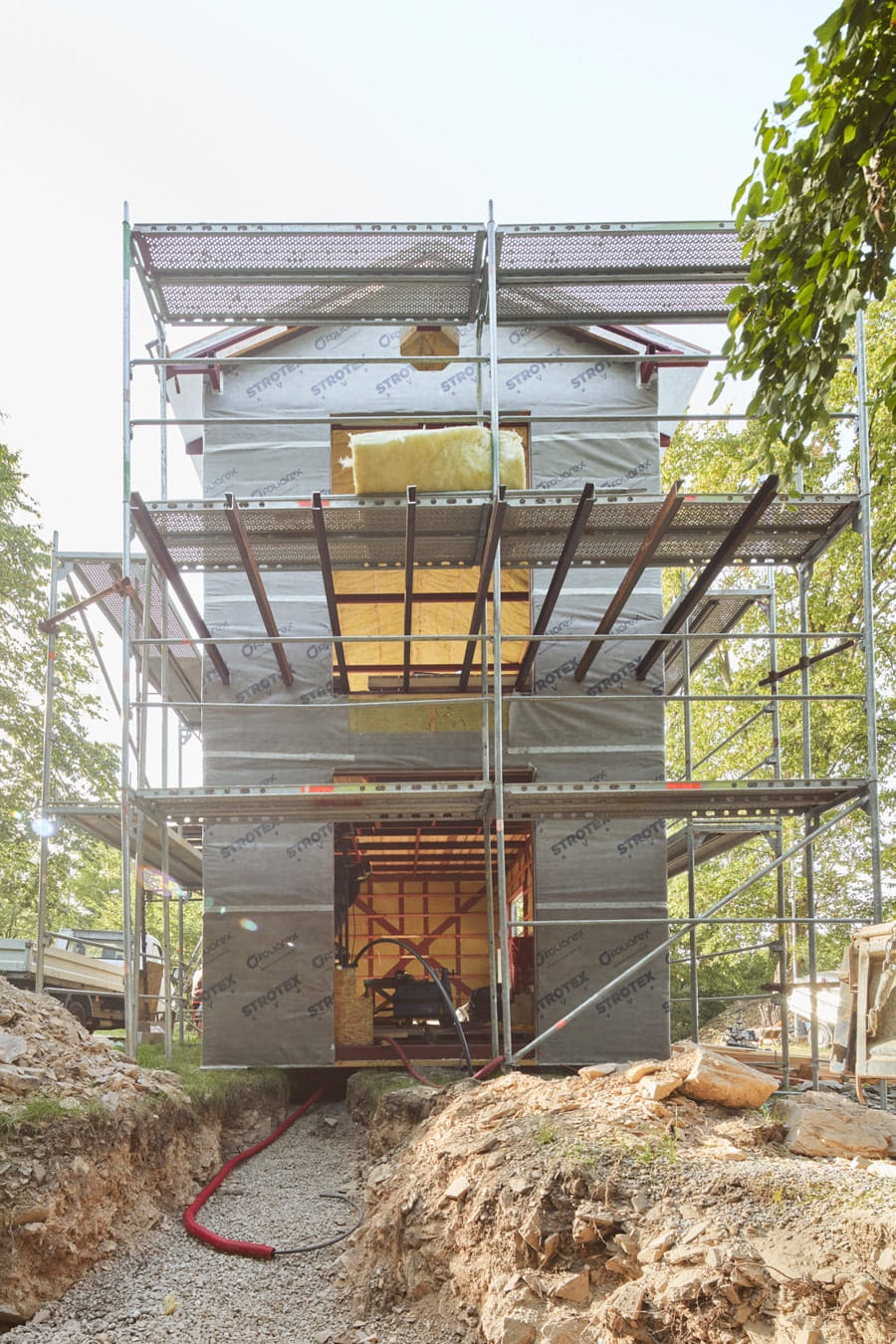 Villa rozestavěná pohled z boku